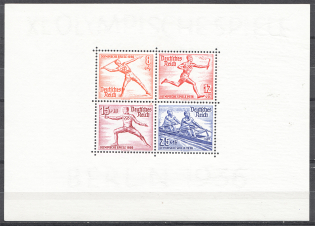1936 German Reich Olympic Games Block Sheet (CV $140, MNH)