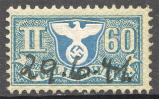 1941 Germany Help Invalids `60` Nazi Swastika (Cancelled)