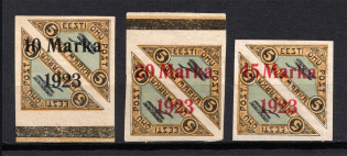 1923 Estonia Airmail (Mi.43B, 44Ba, 45BI, Perforated, Signed, Full Set, CV $280)