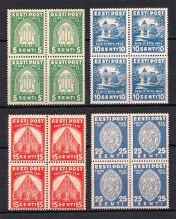 1936 Estonia (Blocks of Four, Full Set, CV $60, MNH)