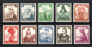 1935 Third Reich, Germany (Mi 588-597, Full Set, Signed, CV $260, MNH)