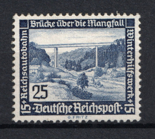 1936 25Pf Third Reich, Germany (Mi. 641x, Vertical Gum, CV $310, MNH)