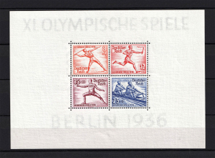 1936 Third Reich, Germany (Souvenir Sheet Mi. 6, CV $160, MNH)