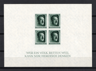 1937 Third Reich, Germany (Souvenir Sheet Mi. 8, CV $290, MNH)