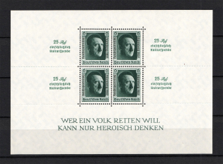 1937 Third Reich, Germany (Souvenir Sheet Mi. 11, CV $130)