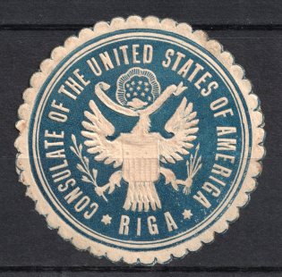 Riga Latvia Consulate of the United States Mail Seal Label