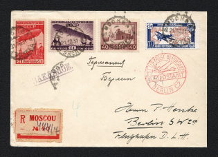 1931 Airmail Registered cover from Moscow 10.21.31 to Berlin SW 29 (Michel - Nr. 295A, 326, 397A, 398A)
