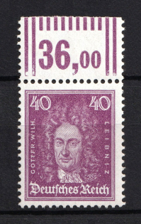 1926-27 40pf Third Reich, Germany (Control Number, Mi. 395 W OR, CV $260)