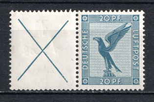 1926-27 20pf Third Reich, Germany Airmail (Coupon, CV $50, MH/MNH)