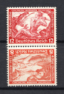 1933 Third Reich, Germany (Pair Tete-beche, CV $160, MNH)
