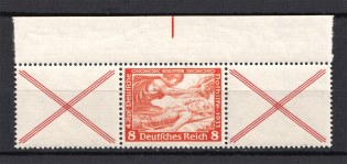 1933 8pf Third Reich, Germany (Coupon, Se-tenant, Mi. W 52, CV $390, MNH)