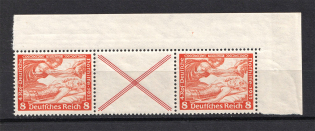 1933 8pf Third Reich, Germany (Coupon, Se-tenant, Mi. W 54, CV $390, MNH)