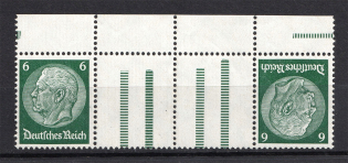 1933 6pf Third Reich, Germany (Gutter Se-tenant Tete-beche, CV $80, MNH)