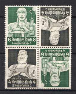 1934 Third Reich, Germany (Block of Four Tete-beche, CV $60, MNH/MH)