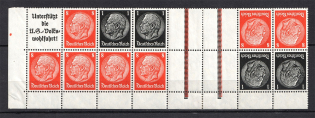 1936-37 Third Reich, Germany (Coupon, Gutter-Block Tete-beche, Corner Margins, CV $120, MNH/MLH)