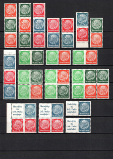 1937-39 Third Reich, Germany Collection (3 Pages, Coupon, Tete-beche, Se-tenant, CV $330, MNH/MH)