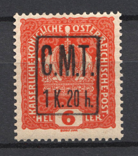 1919 1.20k/6h Romanian Occupation of Kolomyia CMT (Black Overprint)