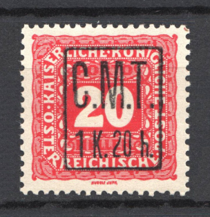 1919 1.20k/20h Romanian Occupation of Kolomyia CMT (Black Overprint)