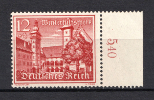 1939 12pf Third Reich, Germany (Vertical Gum, Control Number, CV $50, MNH)