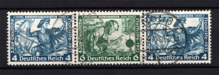 1933 Third Reich, Germany (Se-tenant, Canceled, CV $100)