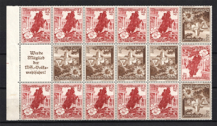 1938 Third Reich, Germany (Coupon, Block, CV $120, MNH/MH)