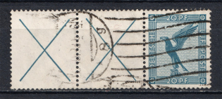 1930 20pf Third Reich, Germany (Coupon, Se-tenant, Mi. W 21.2, Canceled, CV $200)