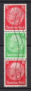 1933 Third Reich, Germany (Se-tenant, Canceled, CV $90)
