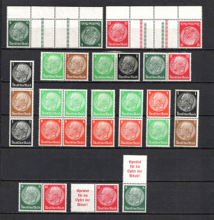1934 Third Reich, Germany Collection (Coupon, Tete-beche, Se-tenant, CV $250, MNH/MH)