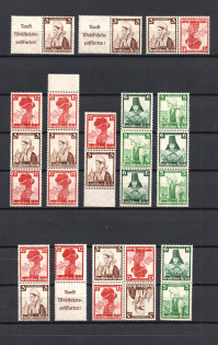 1935 Third Reich, Germany Collection (2 Pages, Coupon, Tete-beche, Se-tenant, CV $220, MNH/MH)