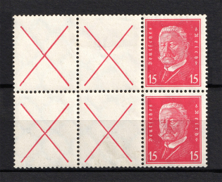 1928 15pf Third Reich, Germany Airmail (Coupon, Block, CV $50)