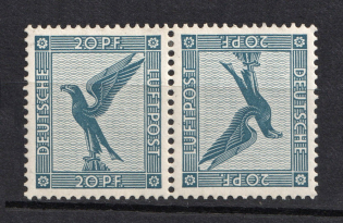 1926-27 20pf Third Reich, Germany Airmail (Pair Tete-beche, Mi. K 8, CV $270)