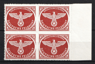 1942-43 Mail Fieldpost, Germany (Mi. 2By, Block of Four, Full Set, MNH)
