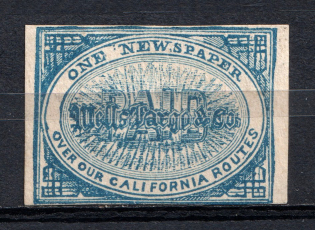`Wells Fargo & Co` California Paid Newspaper Stamp, USA, Local