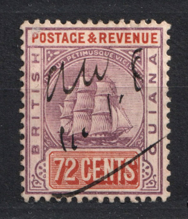 1905-10 72c Guiana, British Сolonies (Canceled, CV $150)