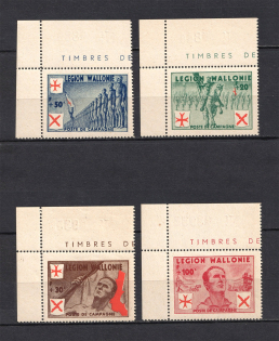 1942 Reich Belgian Legion, Germany (Control Text, Corner Margins, Full Set, CV $170, MNH)