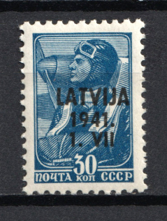 1941 30k Occupation of Latvia, Germany (White Thick Paper, Mi. 5x, Signed, CV $290, MNH)