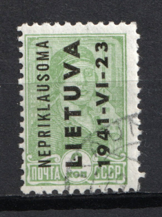 1941 2k Occupation of Lithuania, Germany (Mi. 1, Canceled, CV $230)
