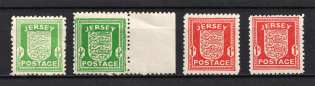 1941-42 Occupation of Jersey, Germany (Varieties of Paper, Full Set, CV $50, MNH/MH)