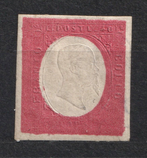 1854 40c Sardinia, Italy (Mi. 9c, Purple, CV $220)