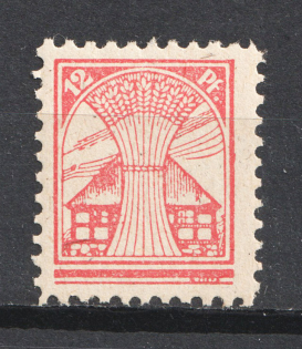 1945-46 12pf Soviet Russian Zone of Occupation, Germany (Color Variety Rose-Red, MNH)