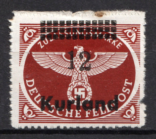1945 `12` Occupation of Kurland, Germany (`1` above `2`, Print Error)