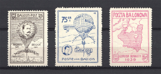 1939 Ballon Post Lviv Ukraine Poland (Perforation, MNH)