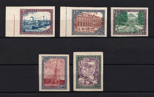 1925 Latvia (Mi. 107B-111B, Full Set, Signed, CV $1,040, MNH/MH)