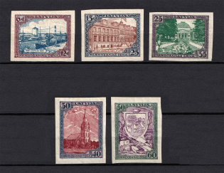 1925 Latvia (Mi. 107B-111B, Full Set, CERTIFICATE, Signed, CV $1,040, MNH)