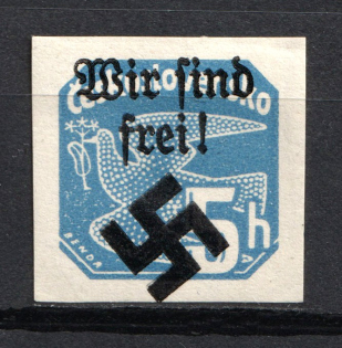 1939 5h Moravia-Ostrava Bohemia and Moravia, Germany Local Issue (Signed, CV $50)