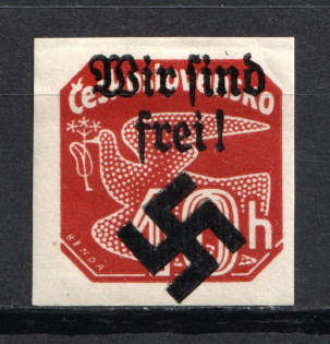 1939 10h Moravia-Ostrava Bohemia and Moravia, Germany Local Issue (Signed, CV $50)