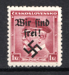 1938 1k Occupation of Rumburg Sudetenland, Germany (Signed, MNH)