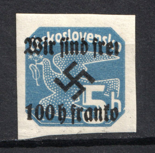 1938 100h/5h Occupation of Rumburg Sudetenland, Germany (Signed)