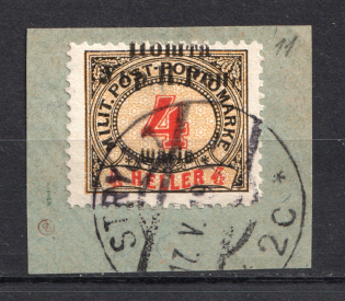 1919 4ш Stanislav West Ukrainian Peoples Republic (SHIFTED Overprint, Print Error, Signed, Canceled, CV $120+)