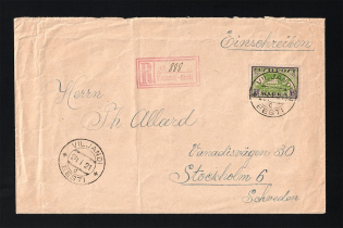 1921 Estonia Cover, 15m Viljandi private perforation